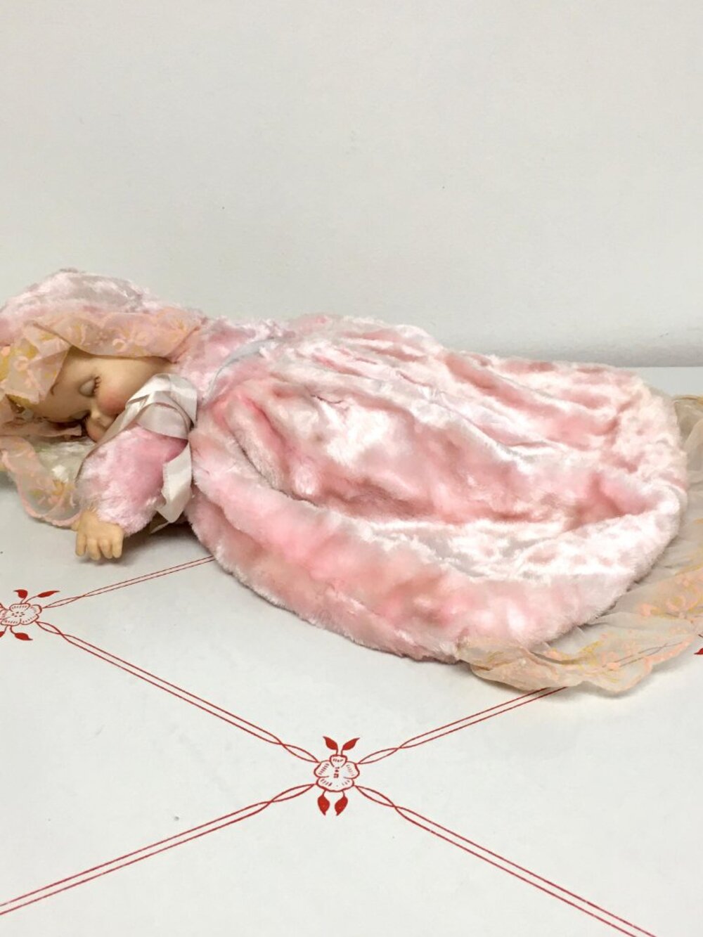 Vintage Rushton 1950's Pink Pajama Bed Doll